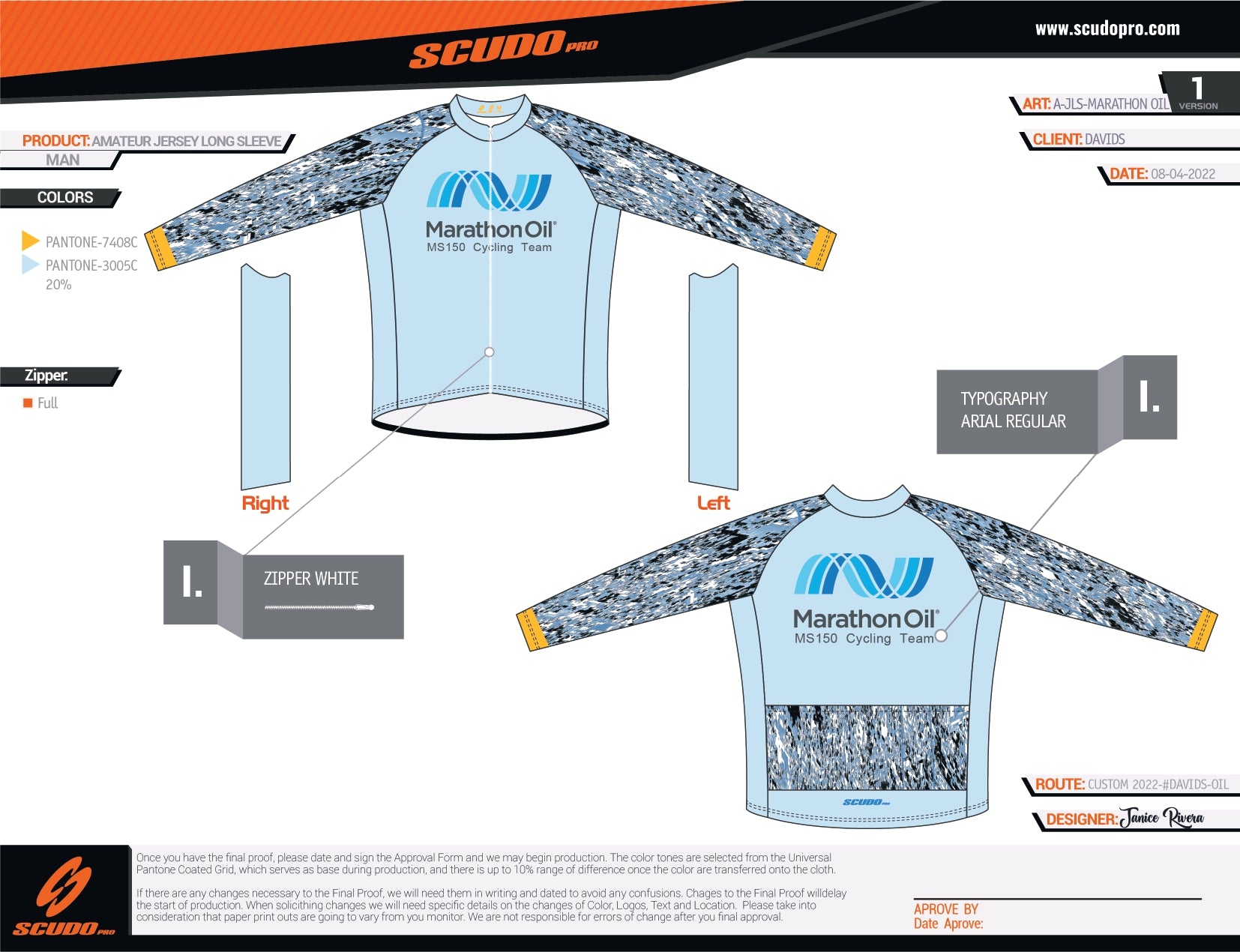 M-Oil | Peloton Fit | LONG Sleeve Cycling Jersey | Men and Women