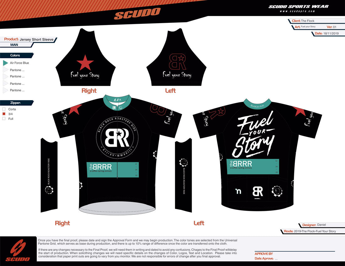 The Flock | Fuel Your Story | Amateur Fit | Short Sleeve Cycling Jersey | 3/4 Zip | Men and Women