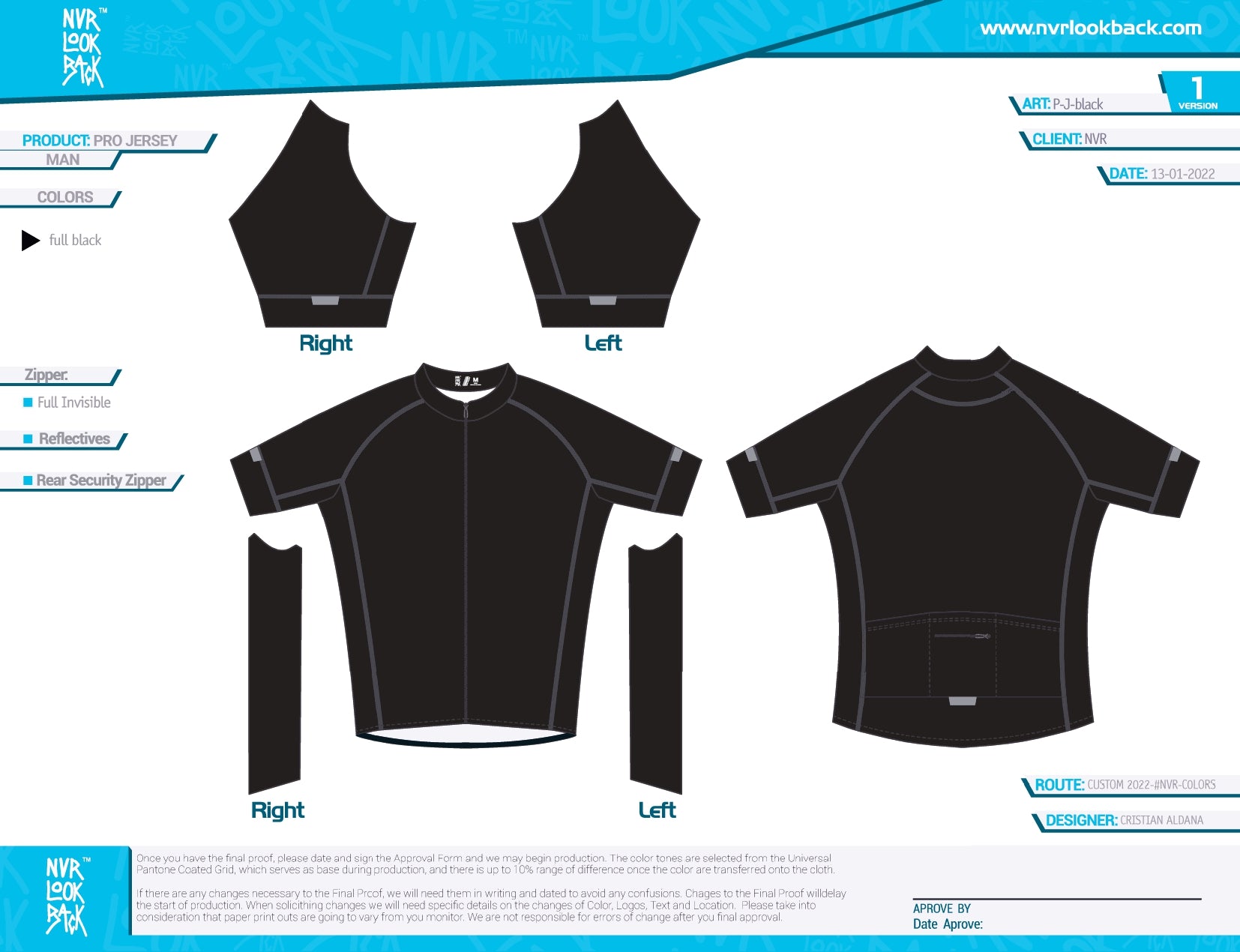 NVRLB | PRO-Fit Short Sleeve Cycling Jersey | Black Sample Kit | Men and Women