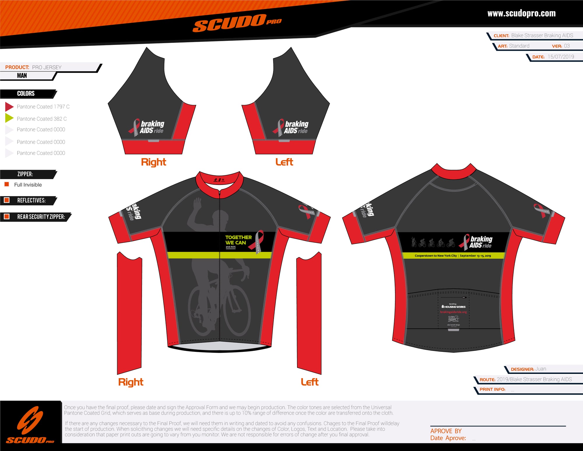 Braking Aids | PRO Fit | Short Sleeve Cycling 2019 | Full Zip | Men and Women