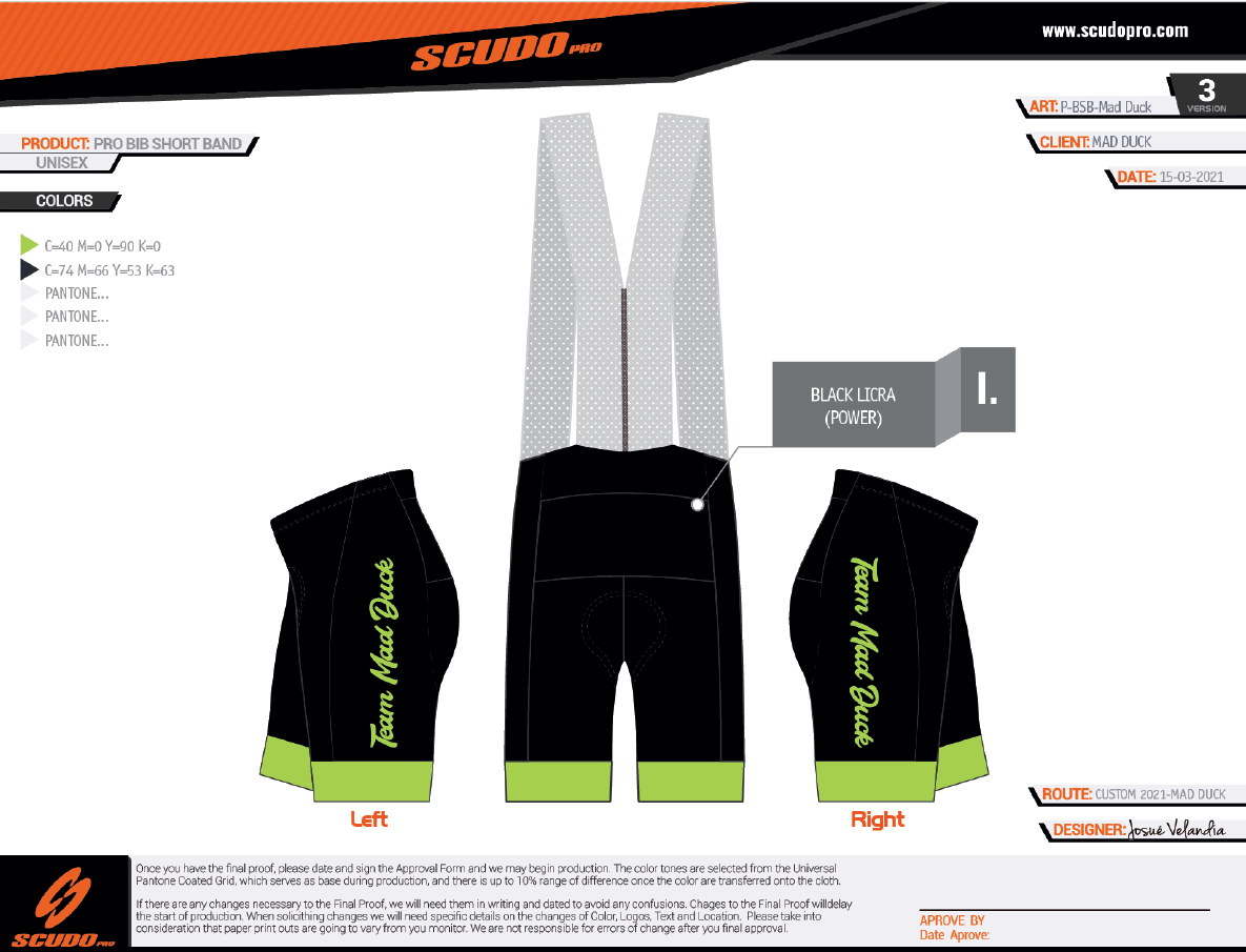 Team Mad Duck | PRO-BIB Cycling Shorts | Men and Women