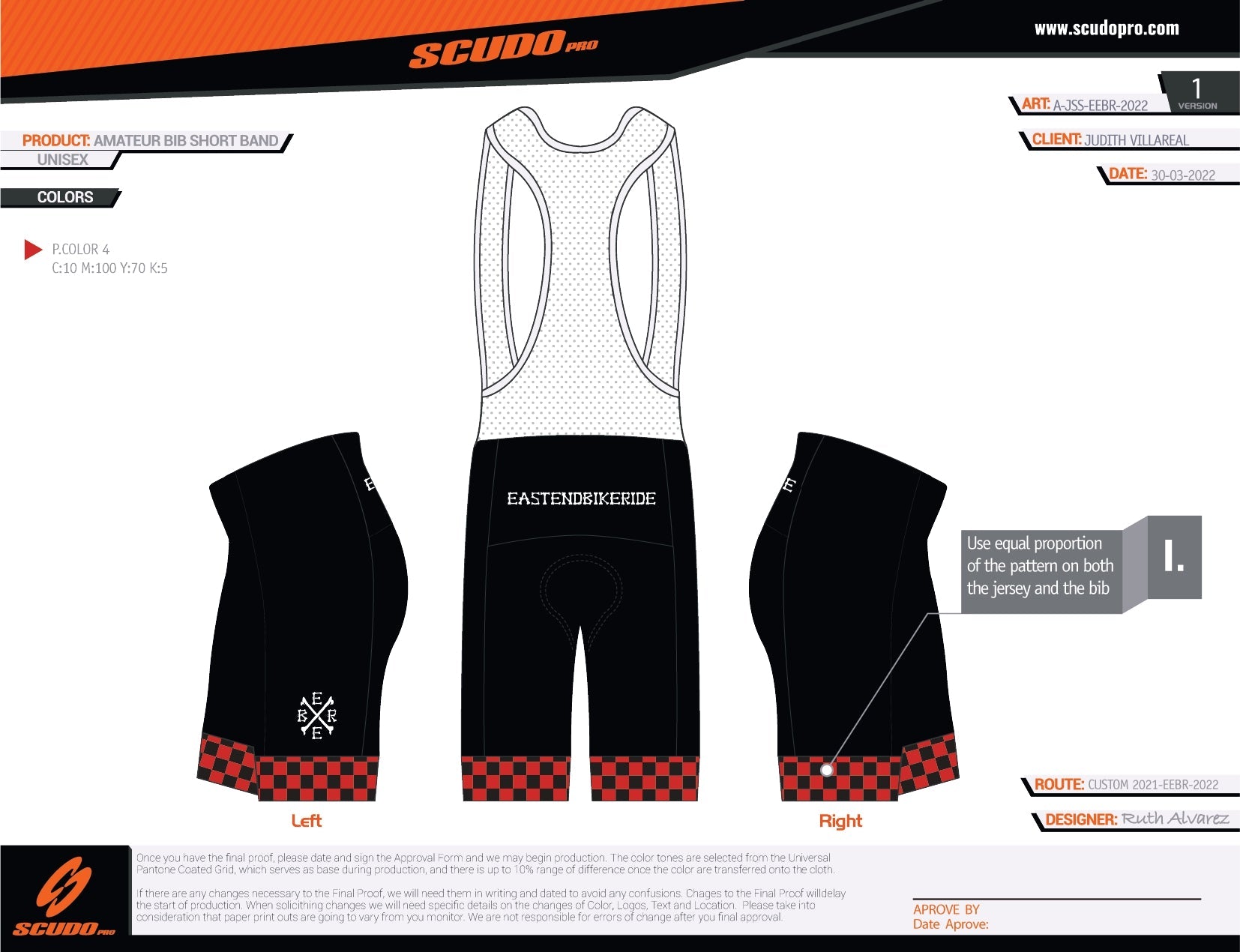 EEBR | Red Checkers | Amateur BIB shorts  | BAND | DELUX Pad | Men and Women