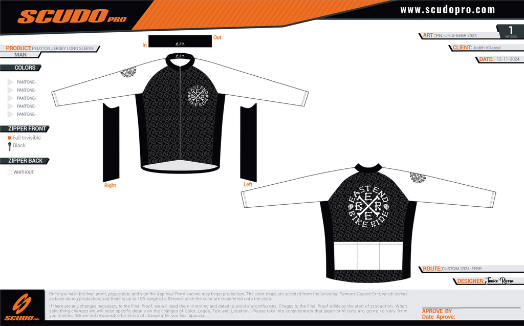 EEBR  2024 | Amateur Fit | LONG Sleeve Cycling Jersey | Full  Zip | Men and Women