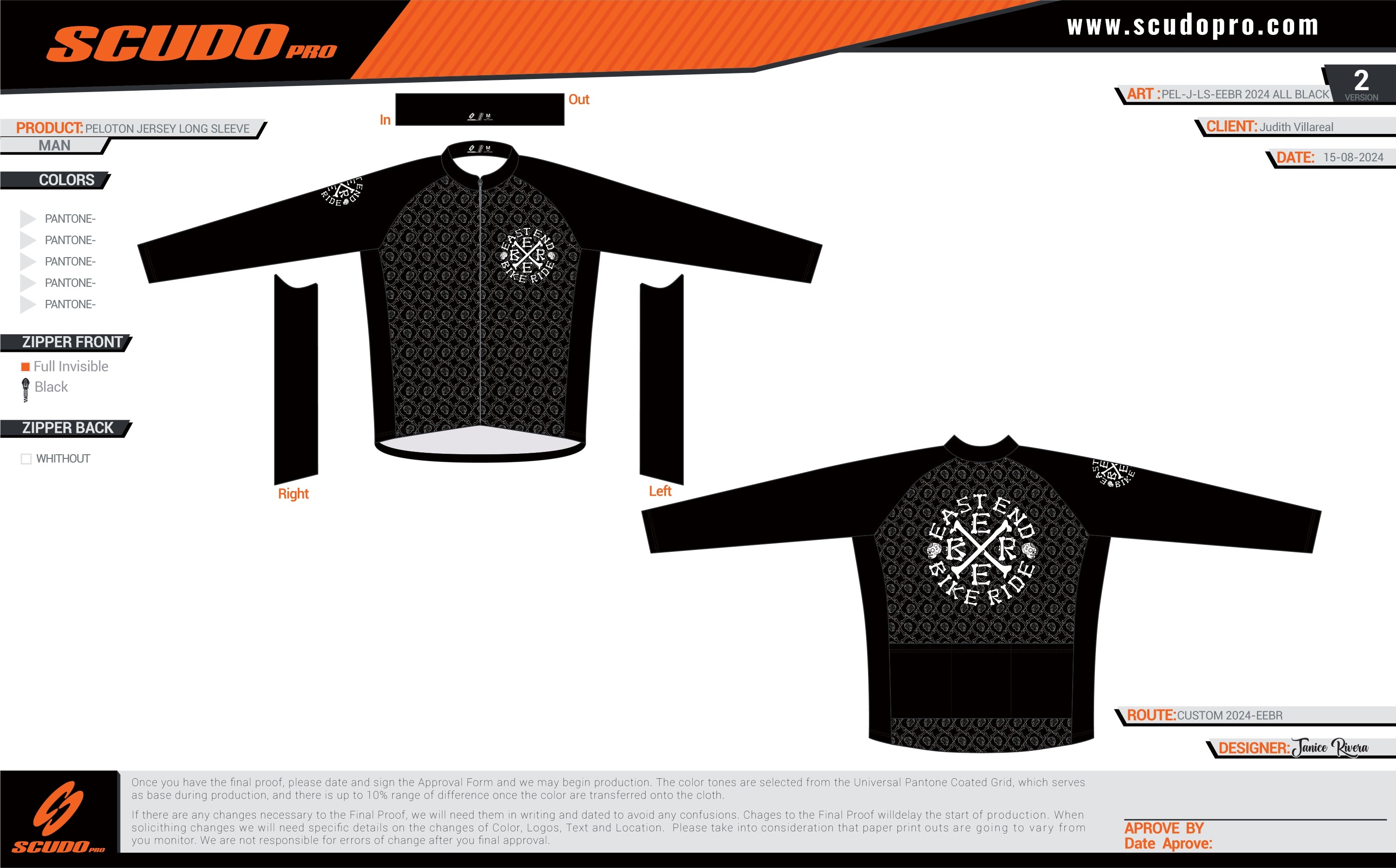 EEBR  2024 | ALL BLACK | Amateur Fit | LONG Sleeve Cycling Jersey | Full  Zip | Men and Women