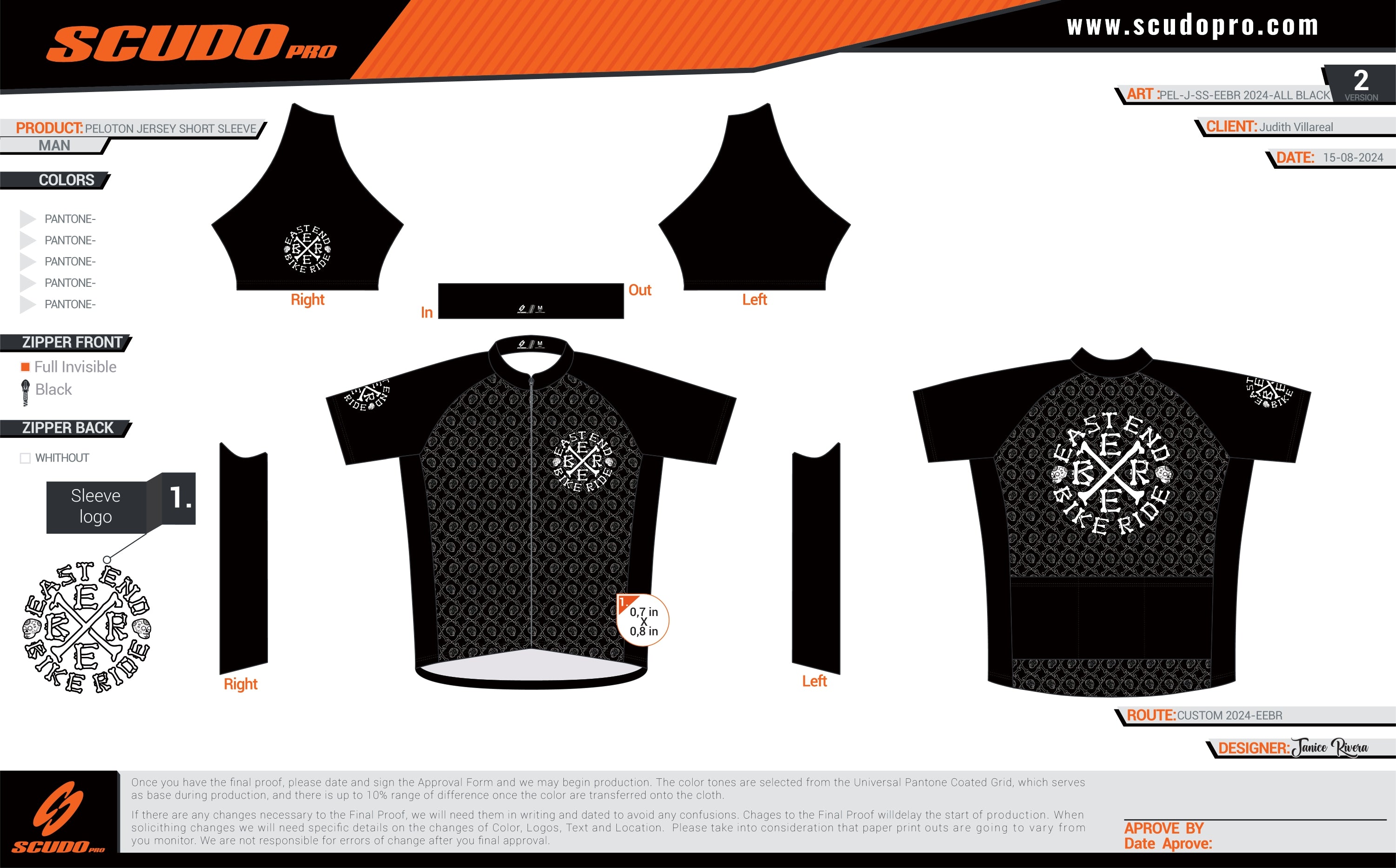 EEBR  2024 | ALL BLACK | Amateur Fit | Short Sleeve Cycling Jersey | Full  Zip | Men and Women