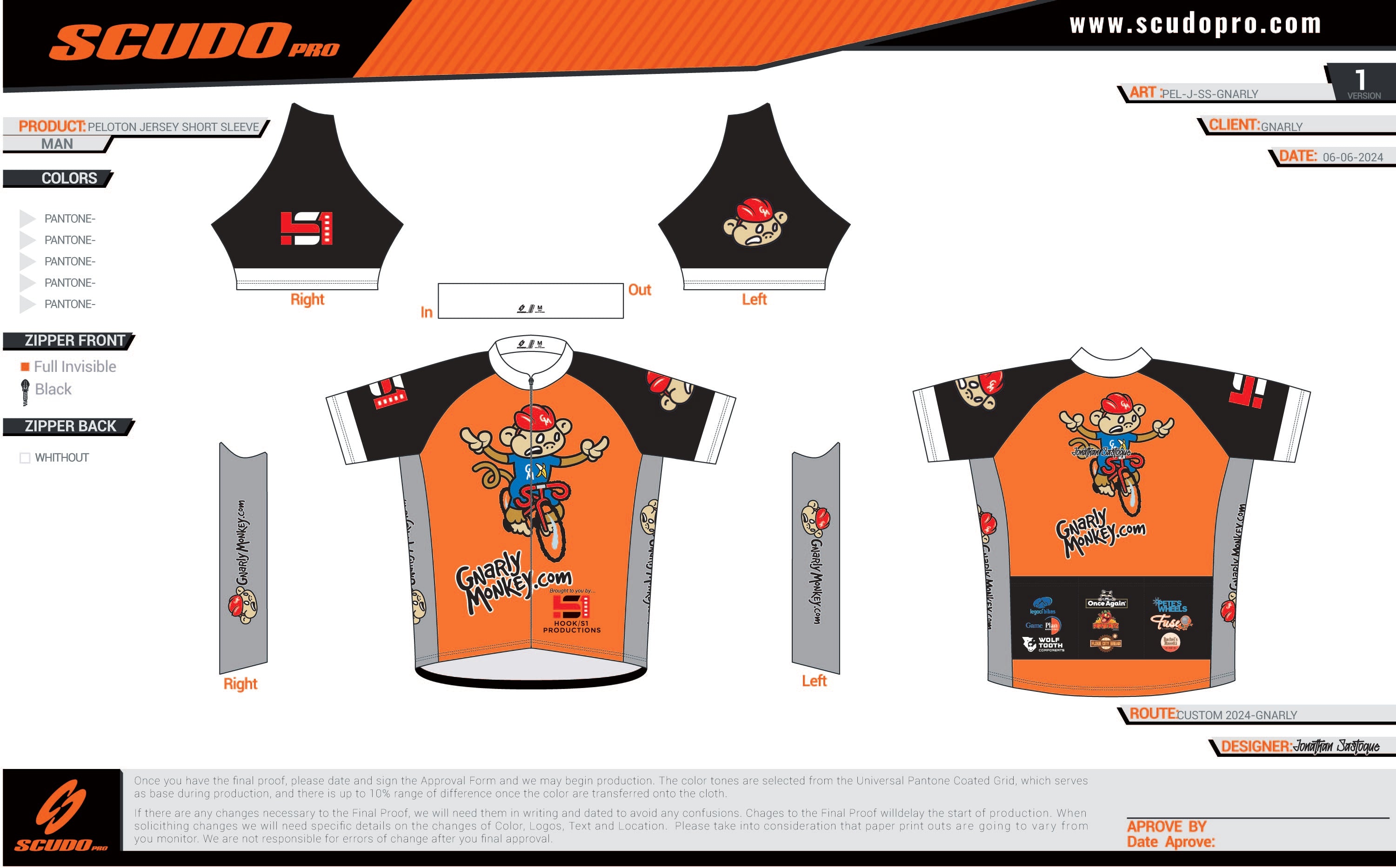 GNARLY | AMATEUR Fit | Short Sleeve Cycling Jersey | Full Zipper | Men and Women