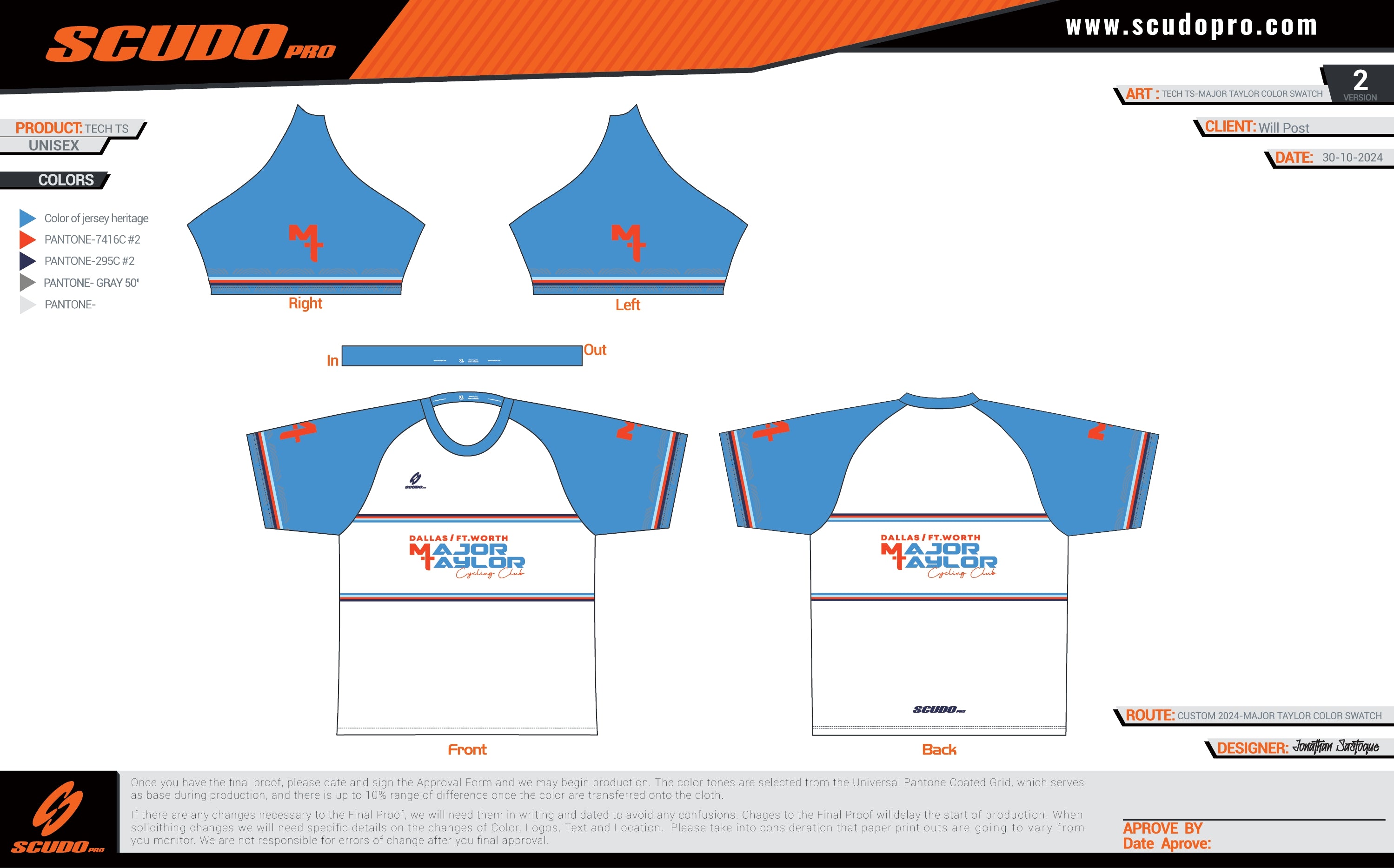 Major Taylor DFW | Standard Kit Podium shirt | Unisex