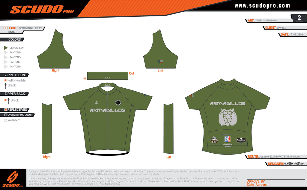 ARMADILLOS | Continental-Fit | Short Sleeve Cycling Jersey | Men and Women