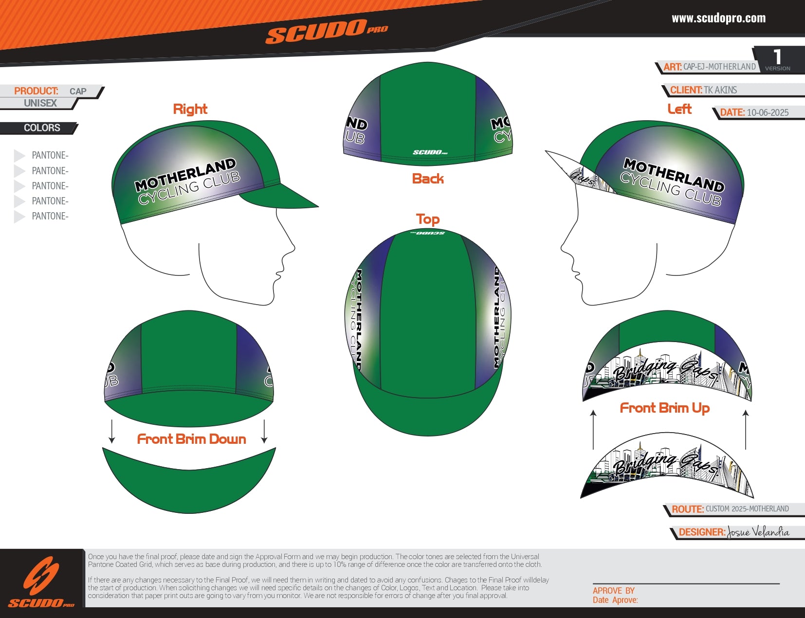 Tour de Motherland | Cycling CAP | Unisex