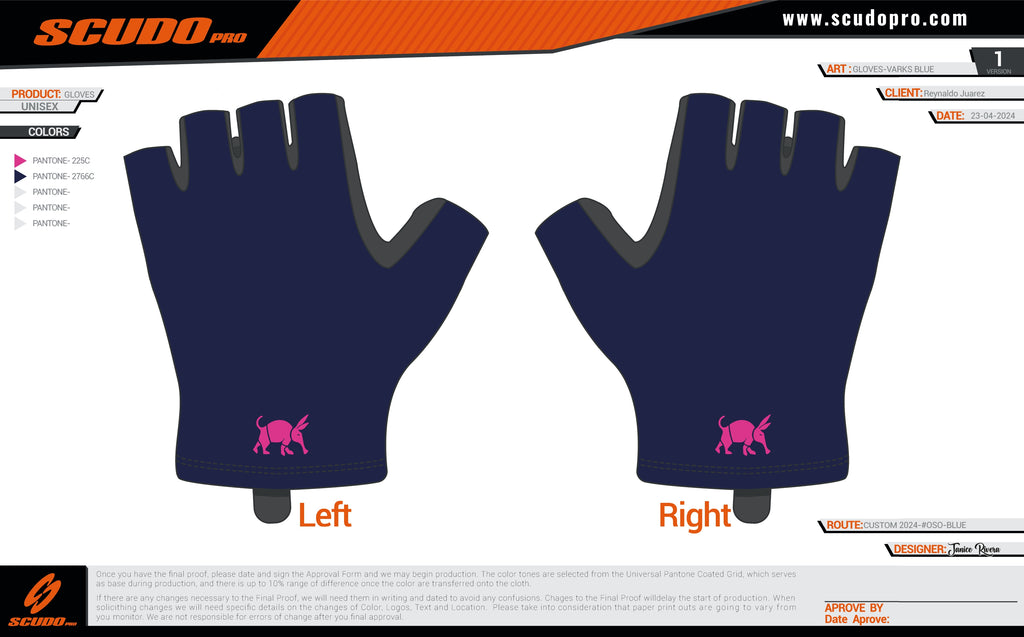 OSO-Varks | BLUE Gloves (Pink Vark)| Unisex