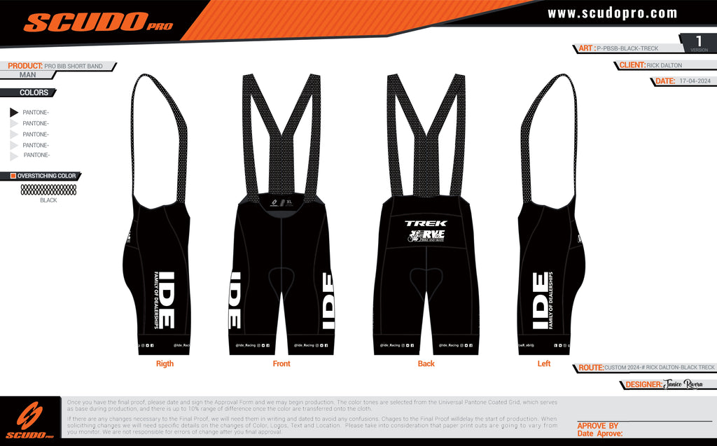 IDE RACING | BLACK | TREK | PRO-BIB Cycling Shorts | Men and Women