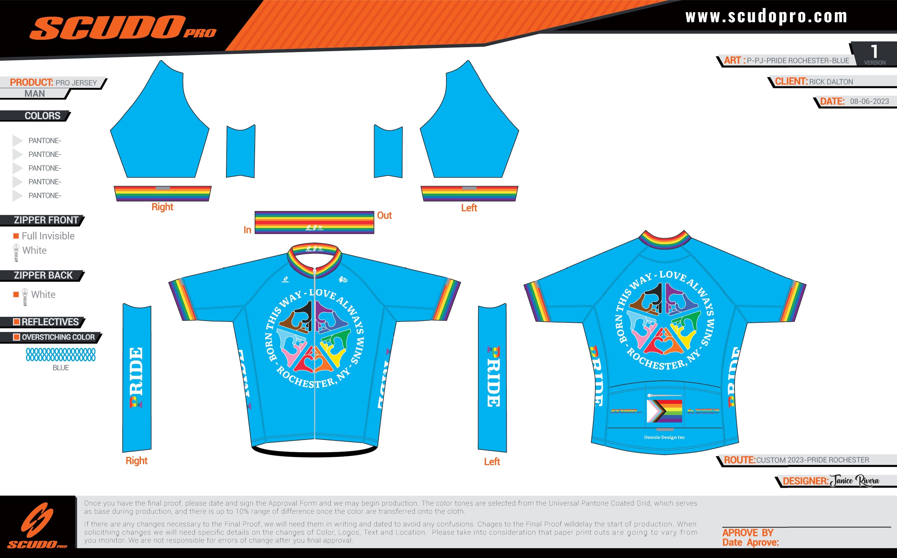 PRIDE ROCHESTER | BLUE | Short Sleeve Cycling Jersey