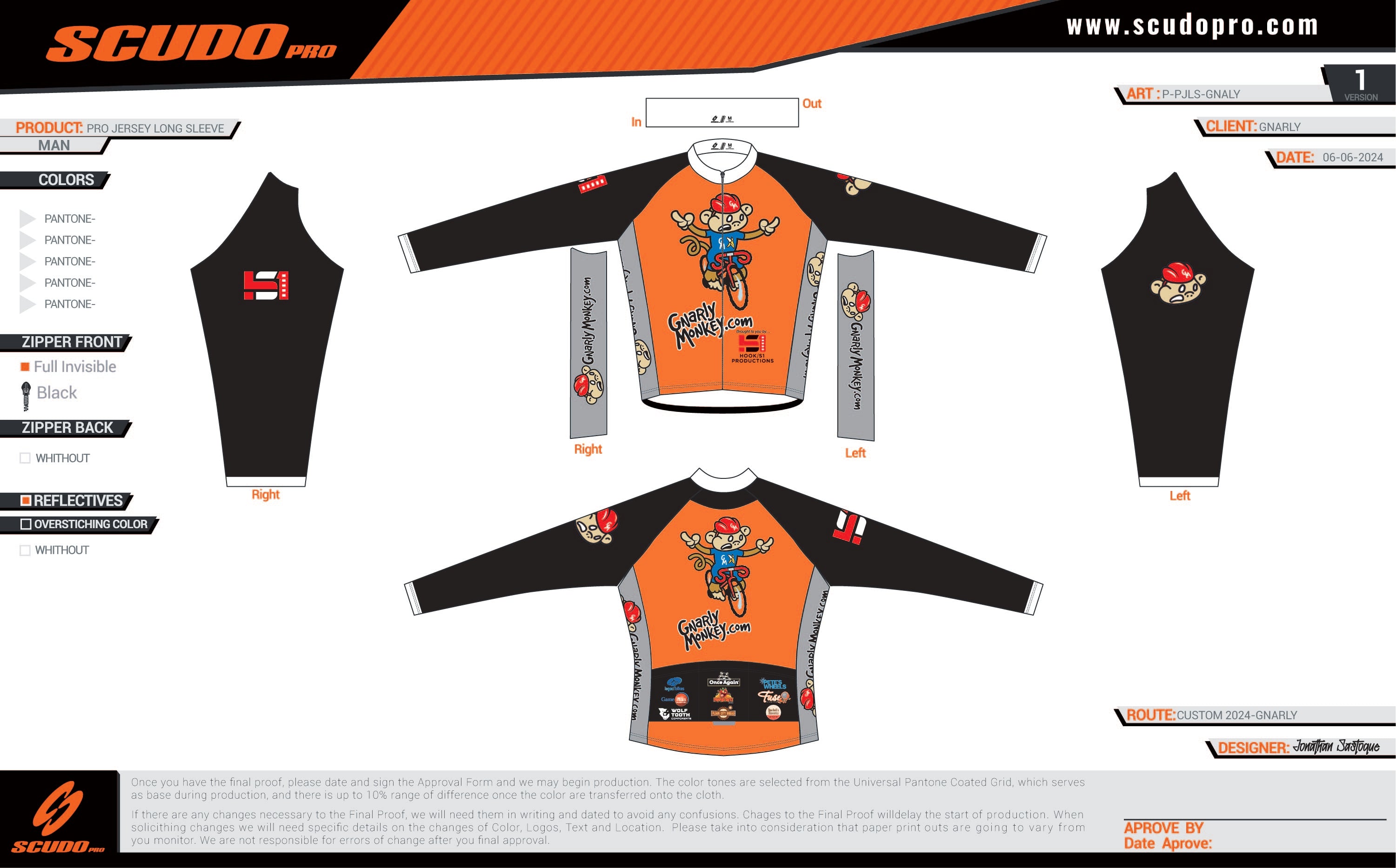 GNARLY | PRO Fit | Long Sleeve Cycling Jersey | Full Zipper | Men and Women