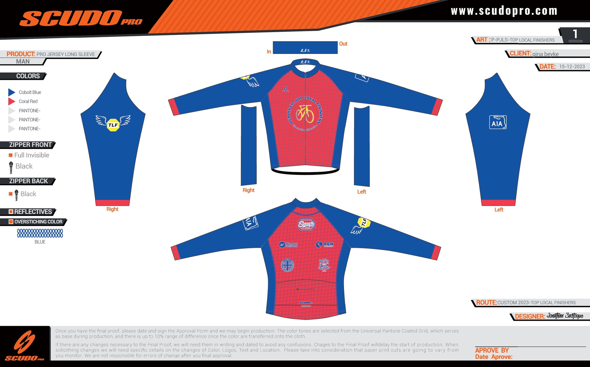 TLF | Pro Fit | Long Sleeve Cycling Jersey | Men and Women