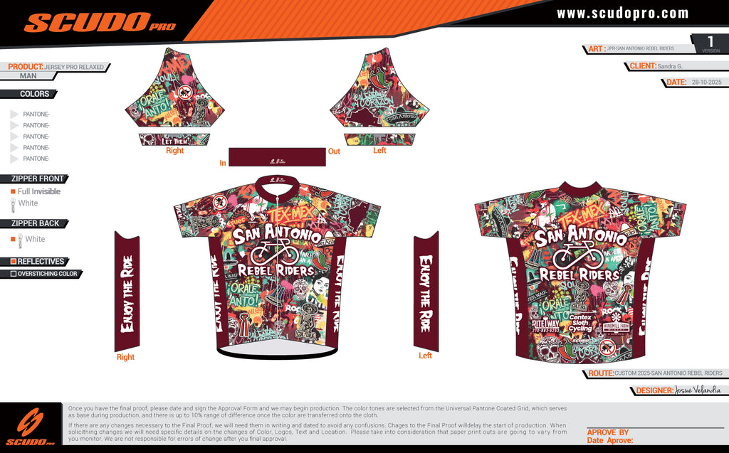 SA Rebel Riders | Pro RELAXED Fit | Maroon | Short Sleeve Cycling Jersey