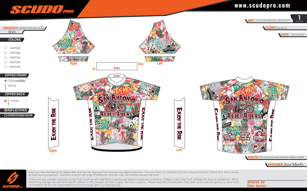 SA Rebel Riders | Pro RELAXED Fit | White | Short Sleeve Cycling Jersey