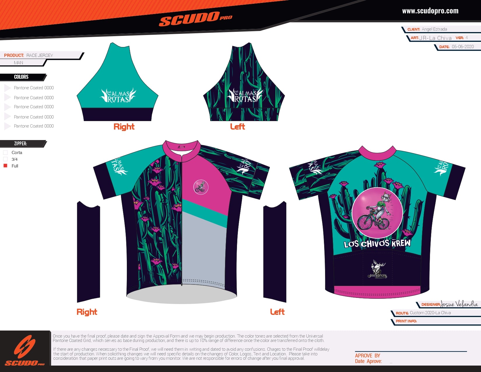 Chivos Krew | RACE | Celeste Pink Cactus Chiva Cycling Jersey