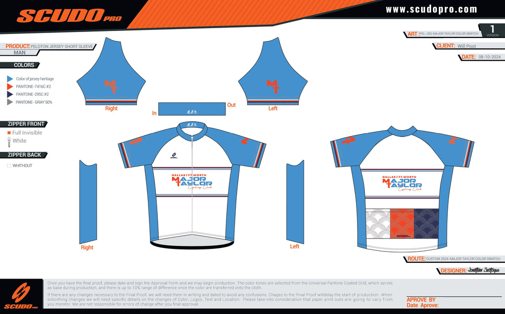 Major Taylor DFW Standard Kit | Peloton Fit | WHITE | Short Sleeve Cycling Jersey | OFFICIAL