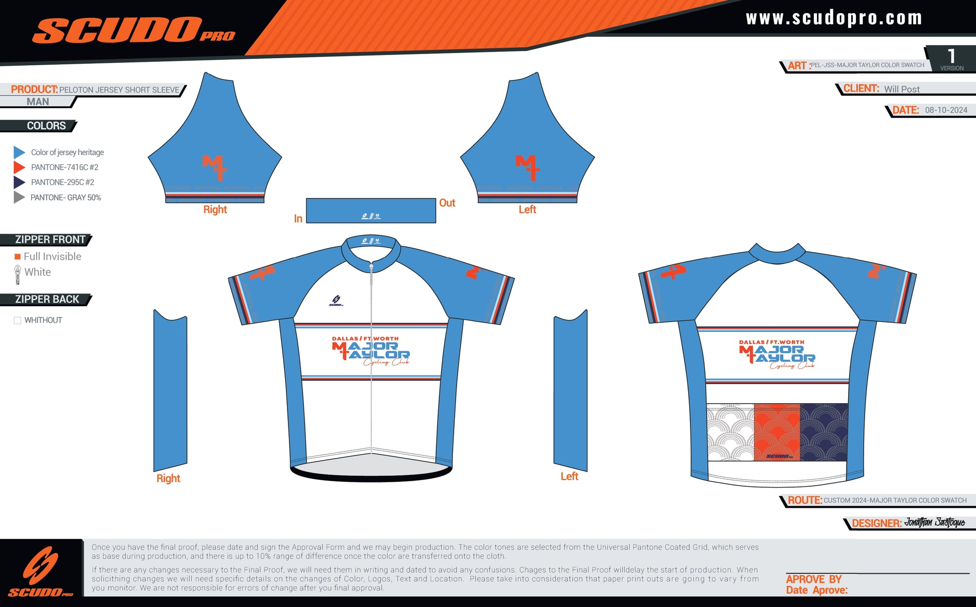 Major Taylor DFW Standard Kit | Peloton Fit | WHITE | Short Sleeve Cycling Jersey | OFFICIAL