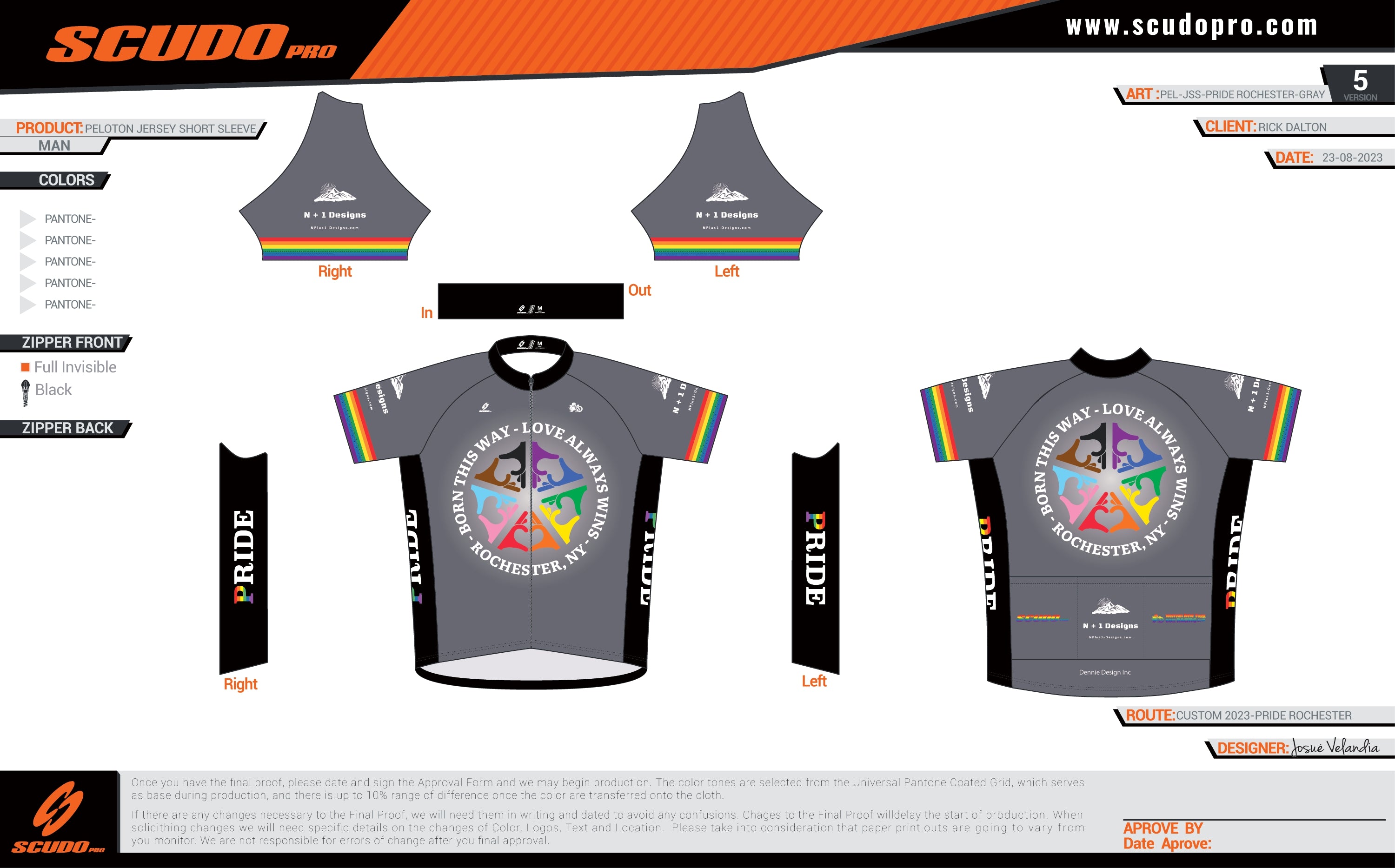 PRIDE ROCHESTER | GRAY | Short Sleeve Cycling Jersey