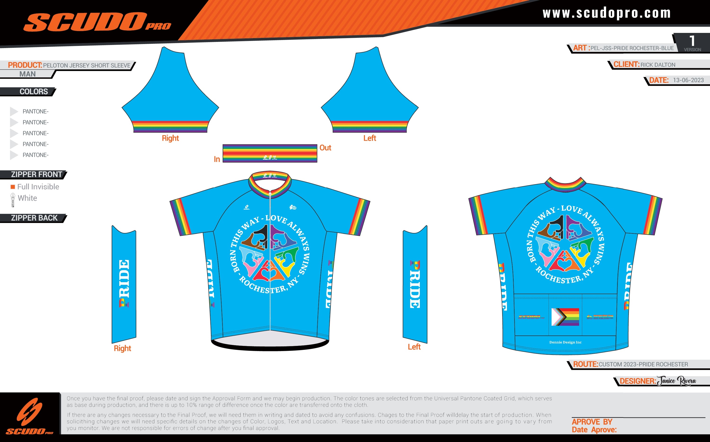 PRIDE ROCHESTER | BLUE | Short Sleeve Cycling Jersey