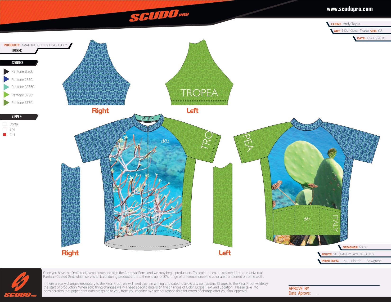 AT | Club Fit | Short Sleeve Cycling Jersey Tropea | MEN