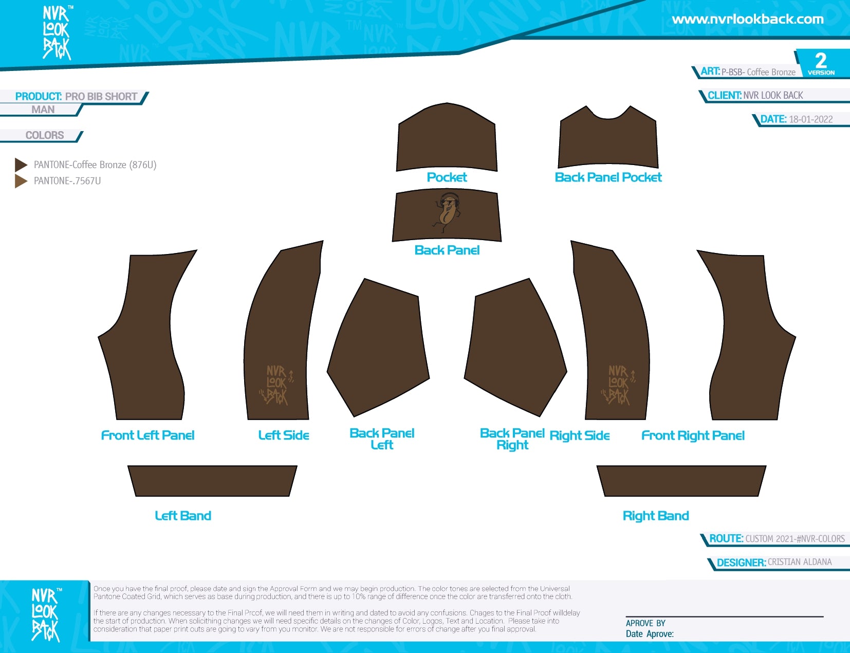 NVRLB | PRO-BIB Cycling Short Coffee-Bronze| Men and Women