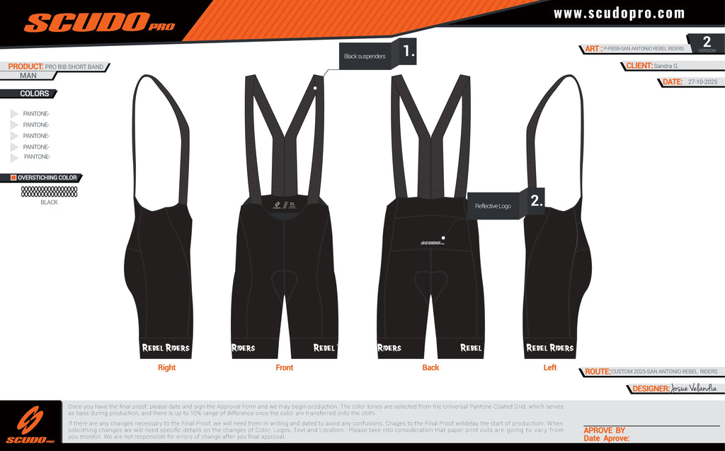SA Rebel Riders | Black | PRO-BIB Cycling Shorts