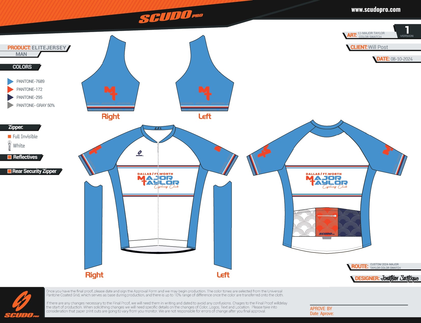 Major Taylor DFW Standard Kit | ELITE FIT | WHITE | Short Sleeve Cycling Jersey | OFFICIAL