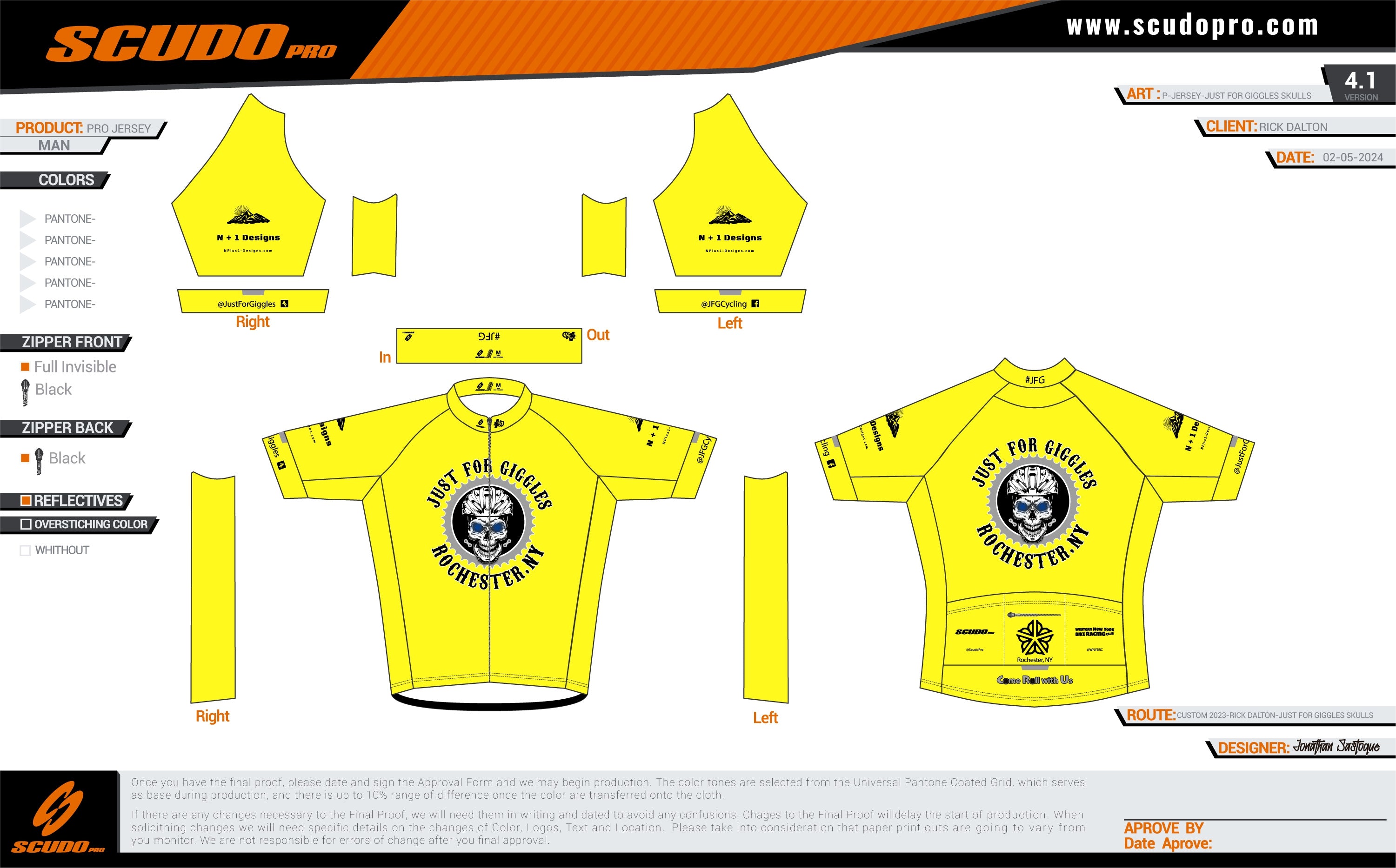 JFG SKULL 2024 | YELLOW | Cycling WOMEN |