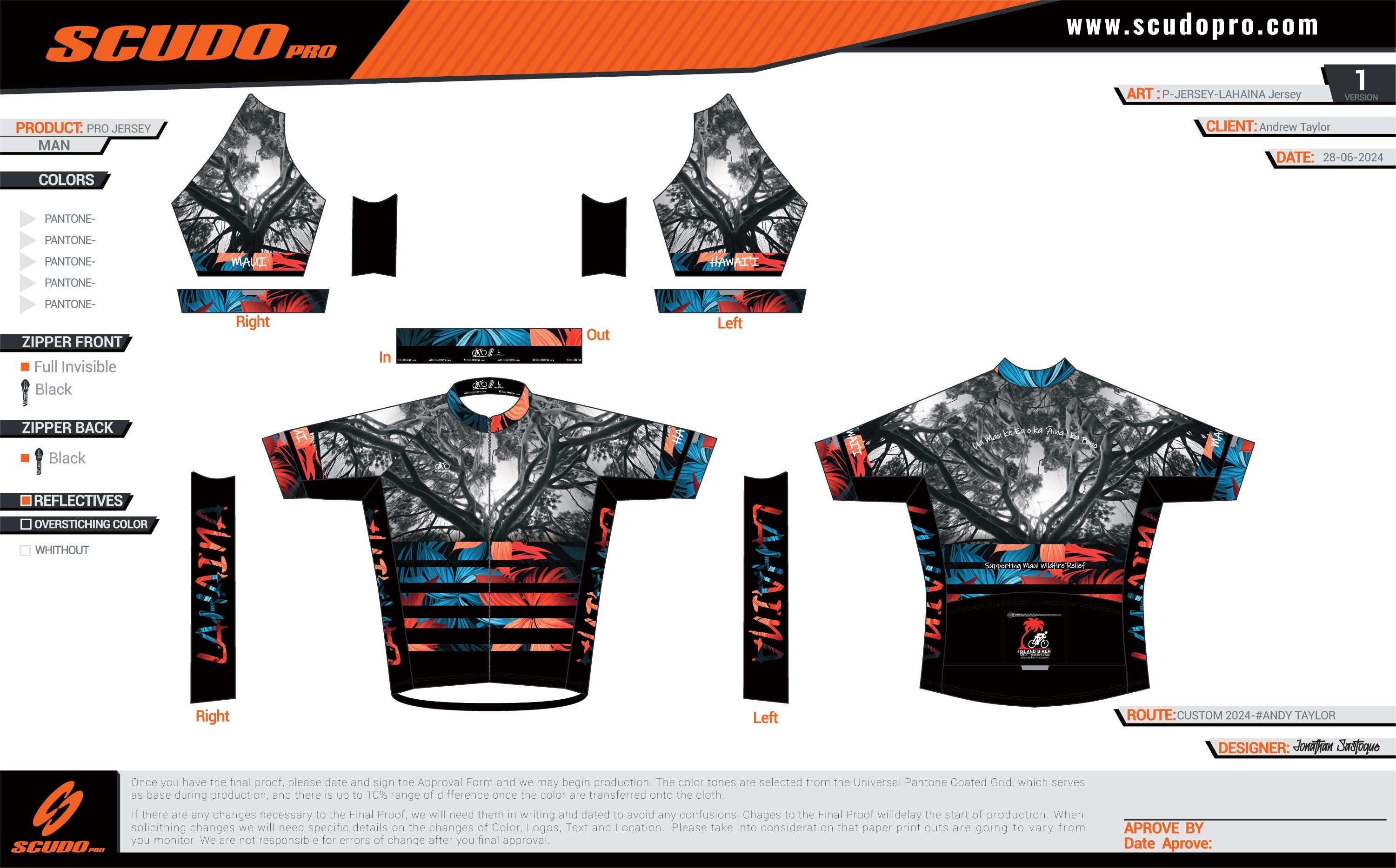 AT  | LAHAINA | SPONSORS | Pro Fit | Short Sleeve Cycling Jersey
