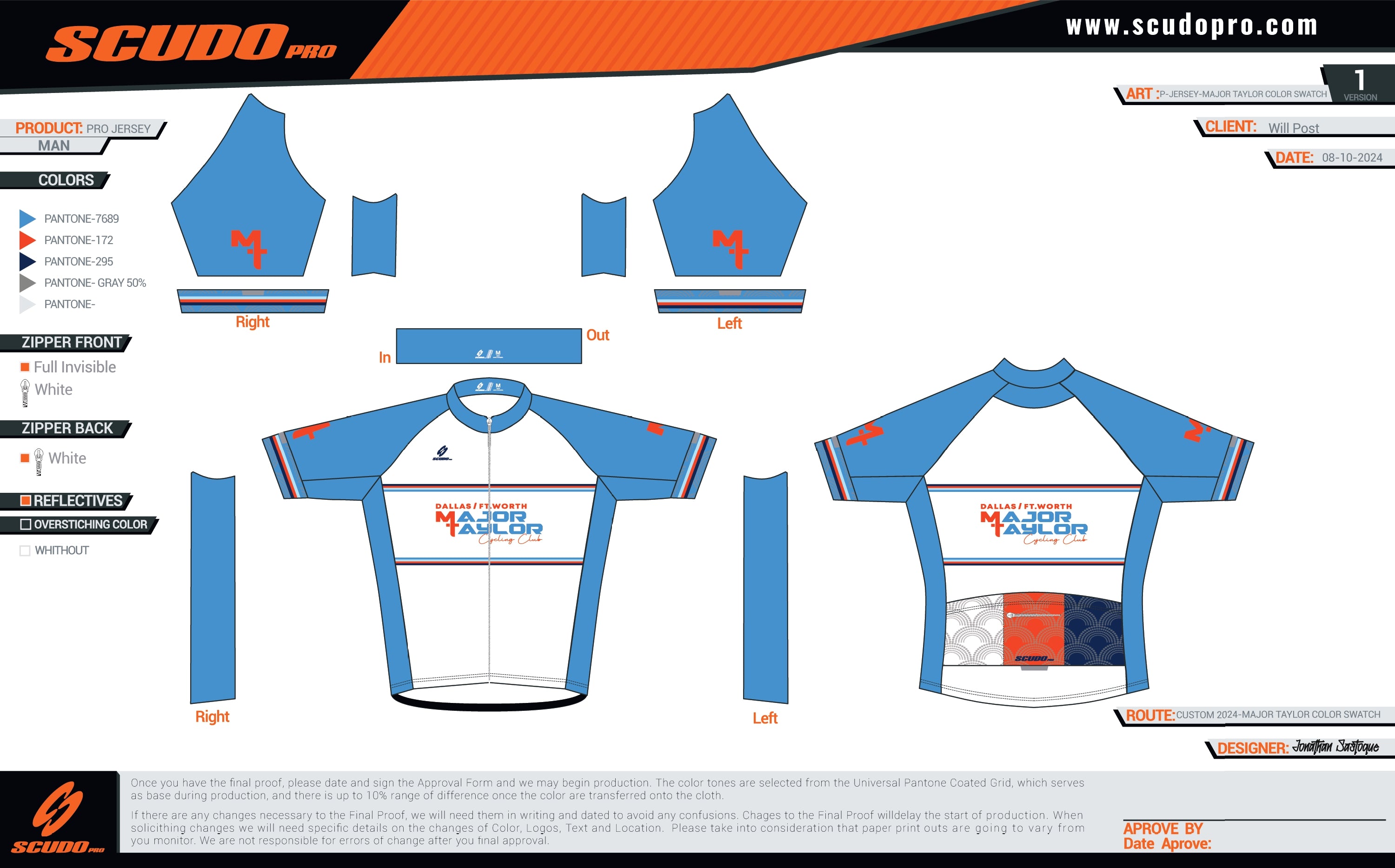 Major Taylor DFW Standard Kit | Pro Fit | WHITE | Short Sleeve Cycling Jersey | OFFICIAL