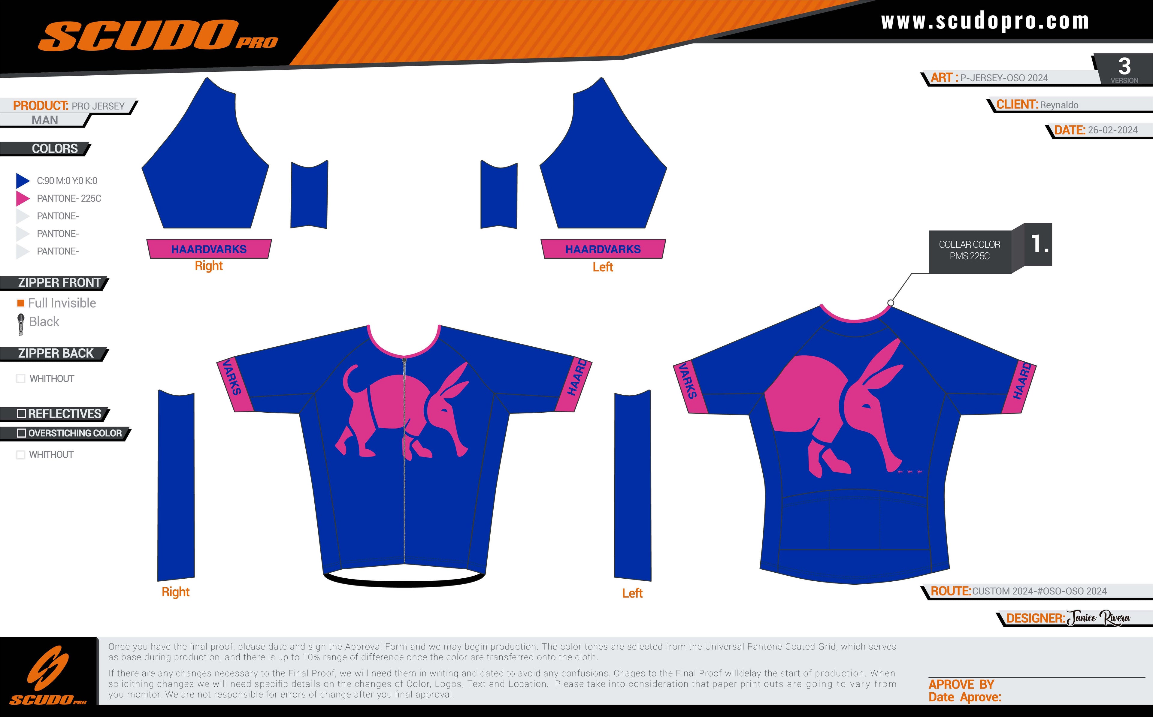 Oso 2024 Short Sleeve Cycling PRO Jersey