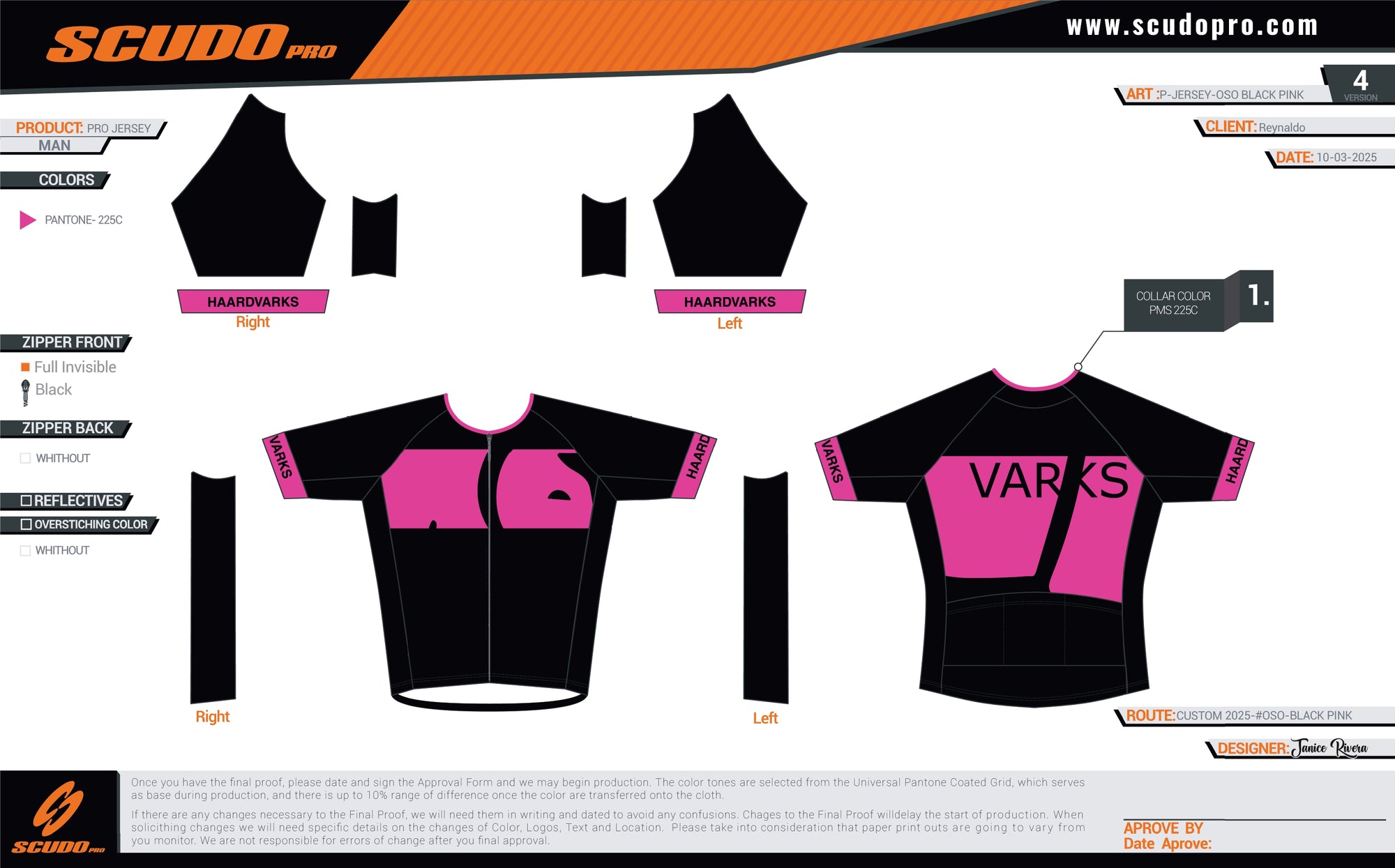 Oso-Vaarks | 2025 Black Pink Short Sleeve Cycling PRO Jersey - UPDATED