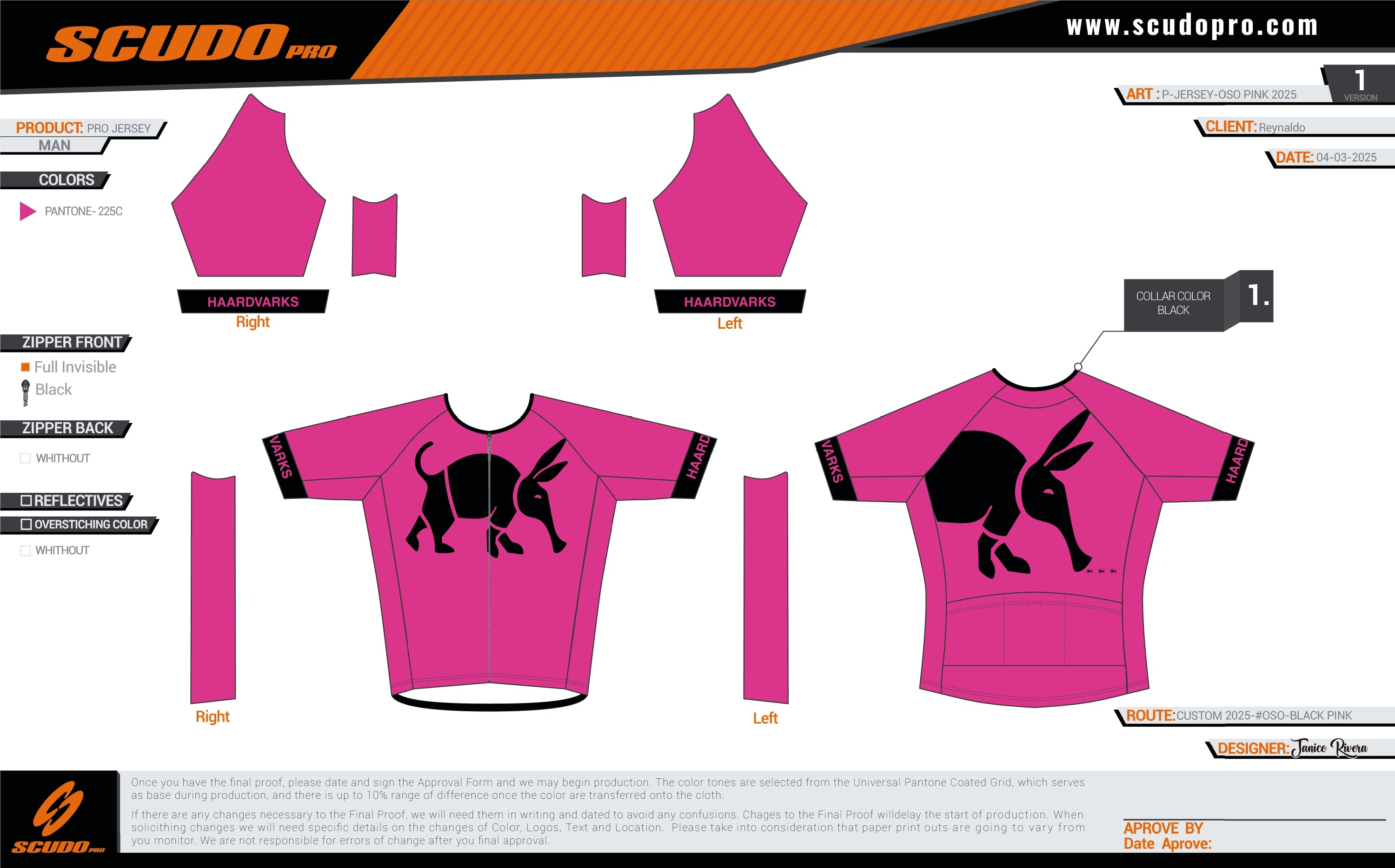 Oso | 2025 | PINK | Short Sleeve Cycling PRO Jersey