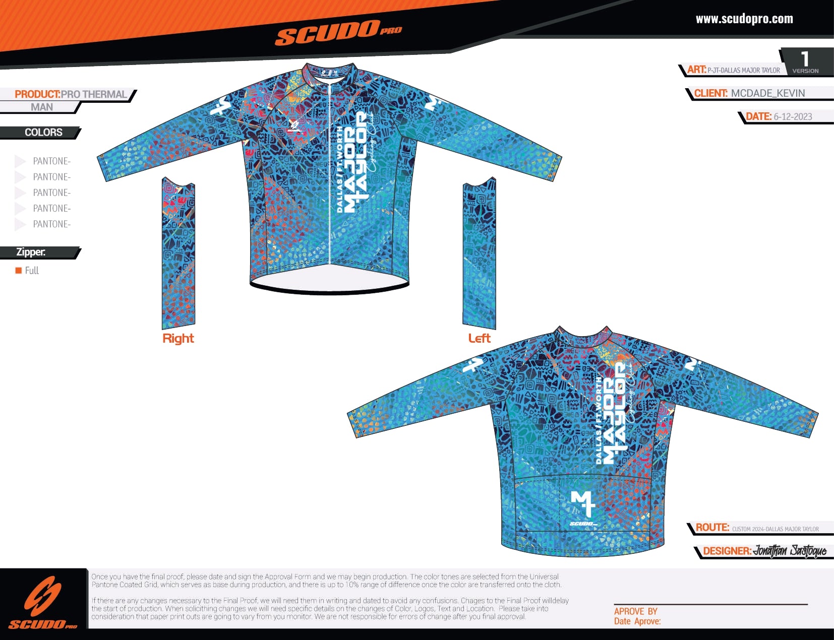 Major Taylor DFW Heritage Kit | PRO-Thermal | Long  Sleeve Cycling Jersey | Men and Women