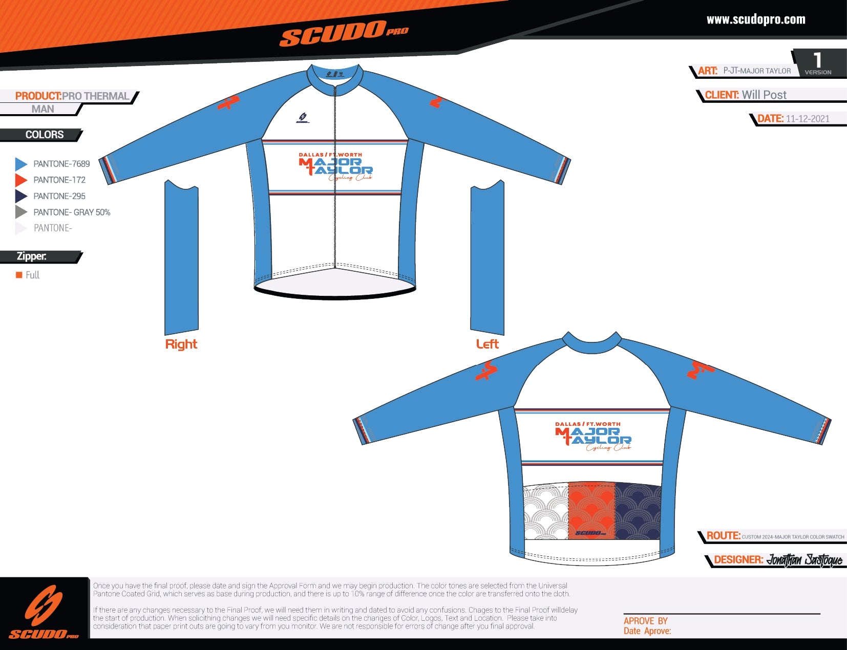 Major Taylor DFW Standard Kit | PRO-Thermal | WHITE | Long  Sleeve Cycling Jersey