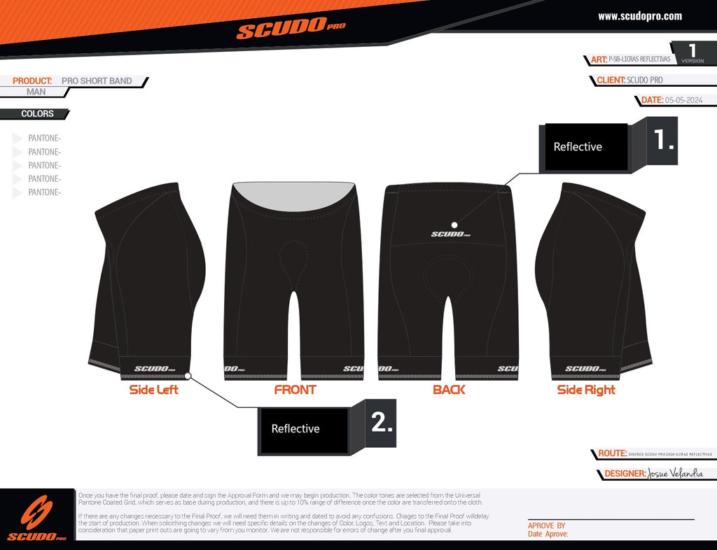 Black Reflective PRO Cycling Short | Men and Women
