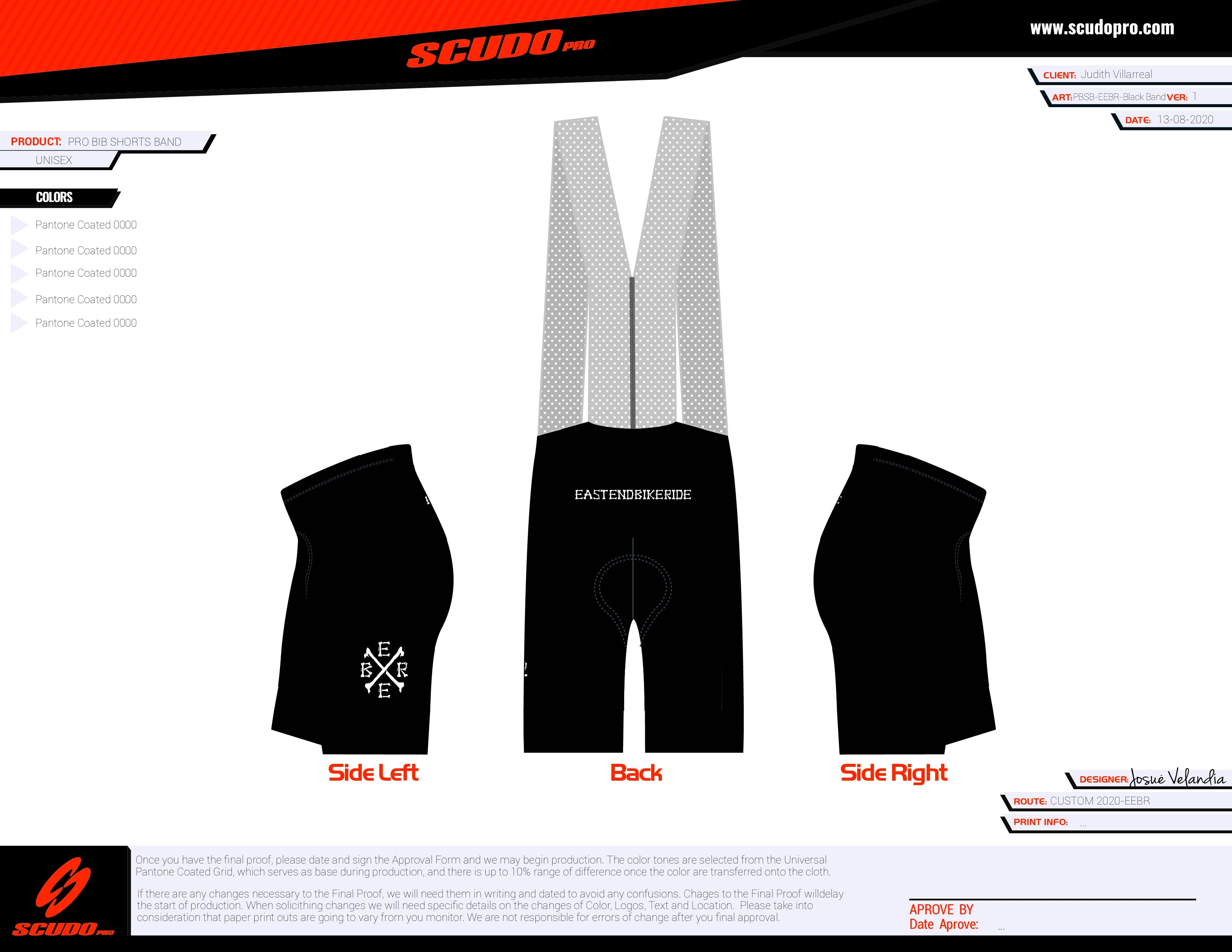 EEBR | Amateur BIBShort Black-ALL Black Bands | TRI-PAD | Men and Women