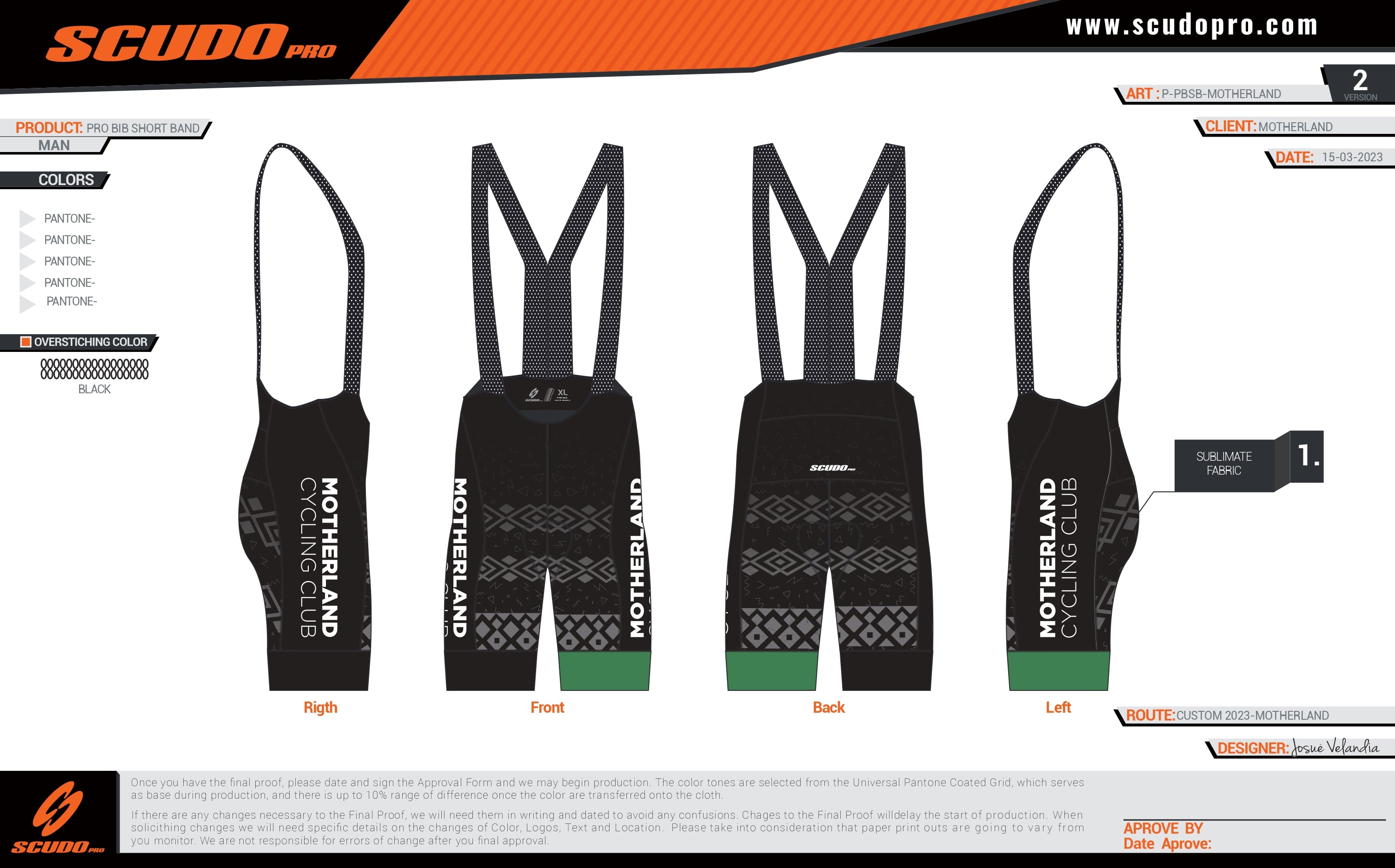MOTHERLAND  | PRO-BIB Cycling Shorts  | Green Gripper | Men and Women