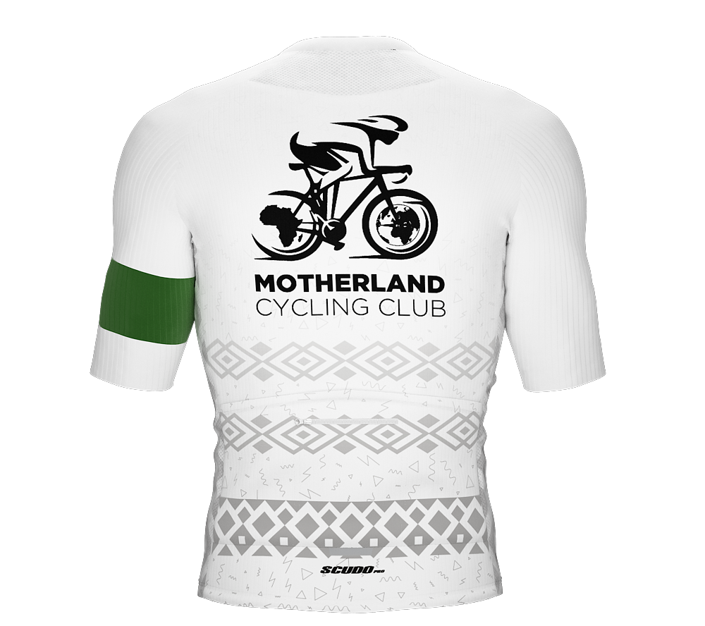 MOTHERLAND | Elite Fit | Short Sleeve Cycling Jersey | White | Men and Women