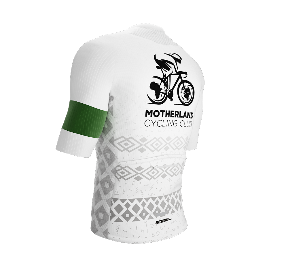 MOTHERLAND | Elite Fit | Short Sleeve Cycling Jersey | White | Men and Women