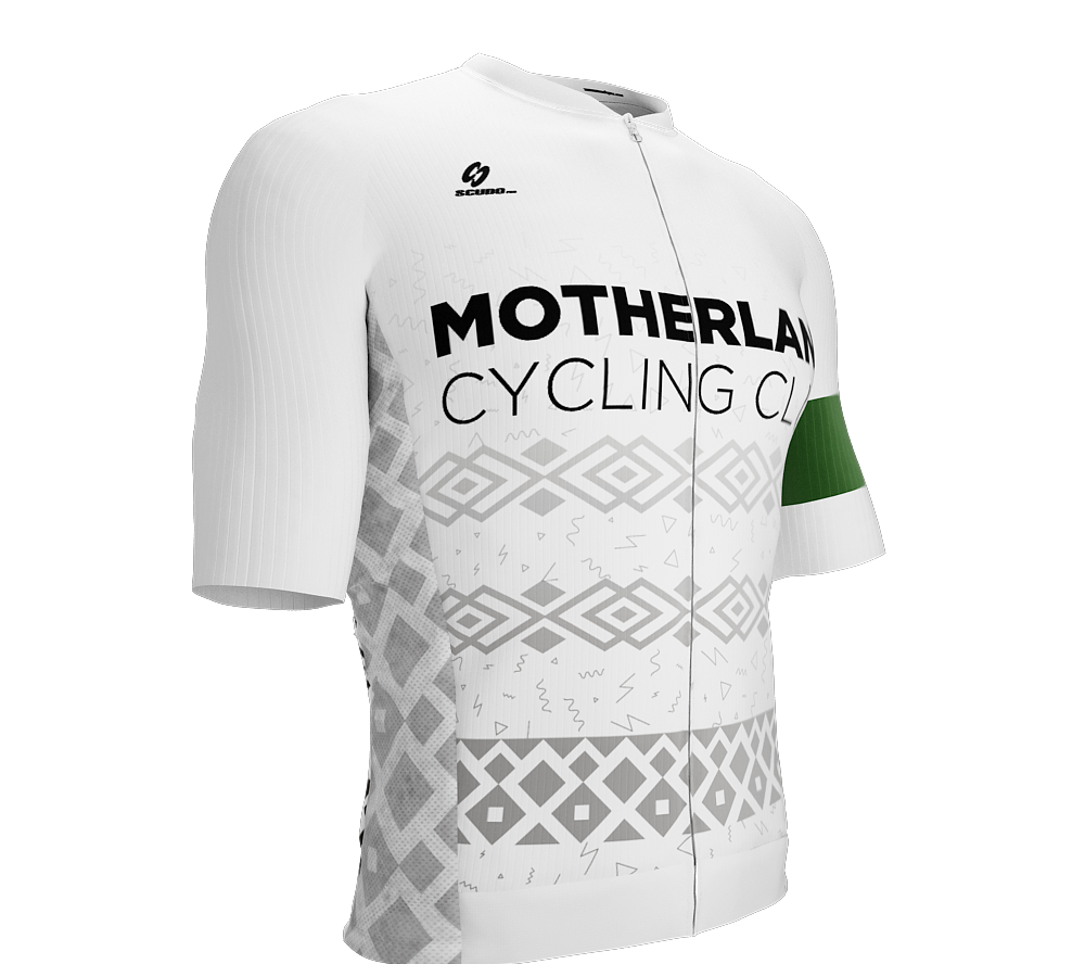 MOTHERLAND | Elite Fit | Short Sleeve Cycling Jersey | White | Men and Women