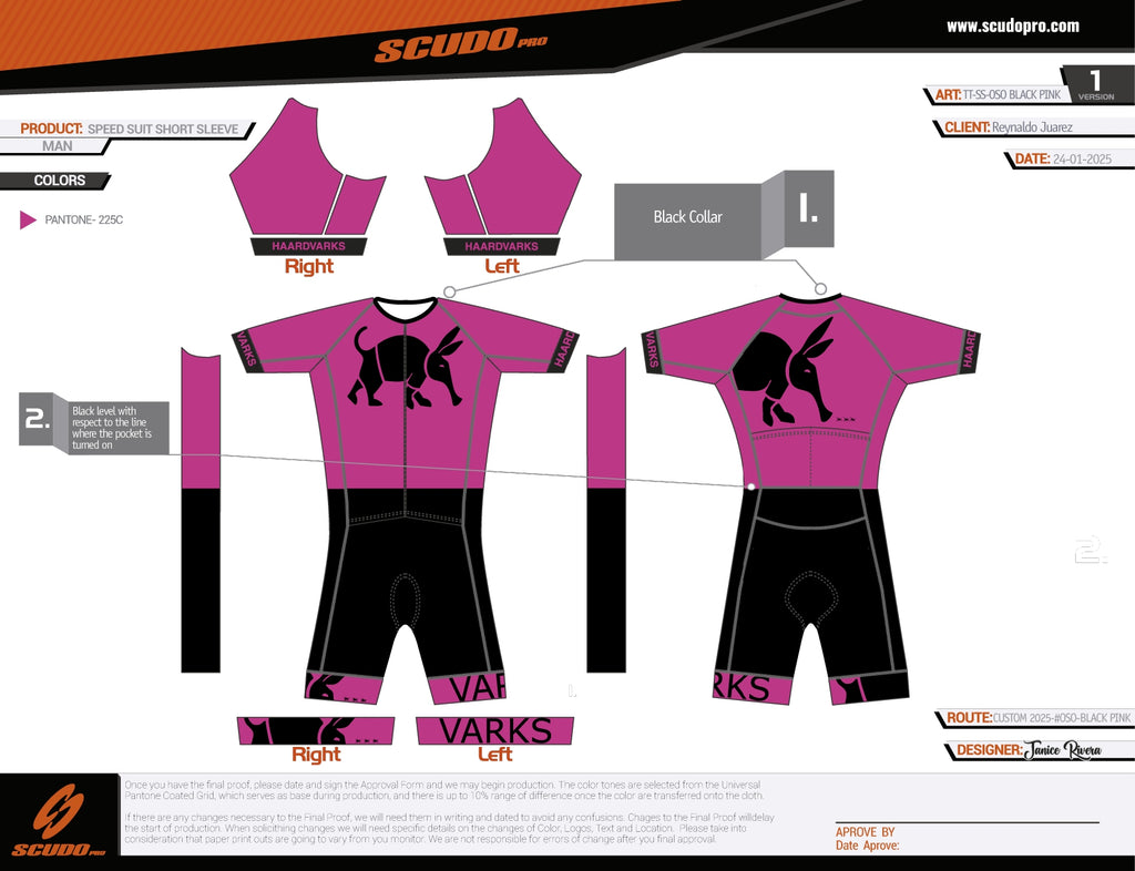 Oso- Varks | Black-Pink Vaarks Speedsuit  2025 for Men