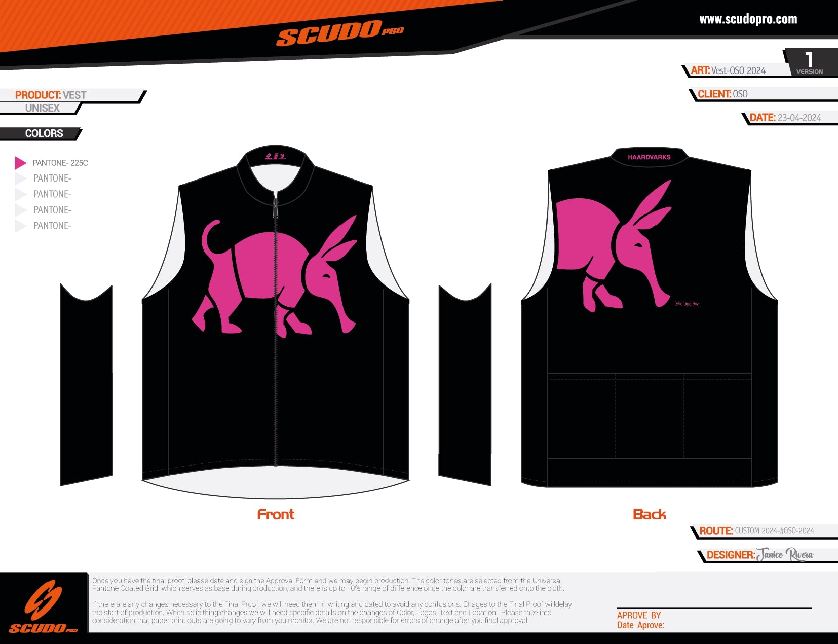 Oso-Varks | Black / Pink Vest (New)