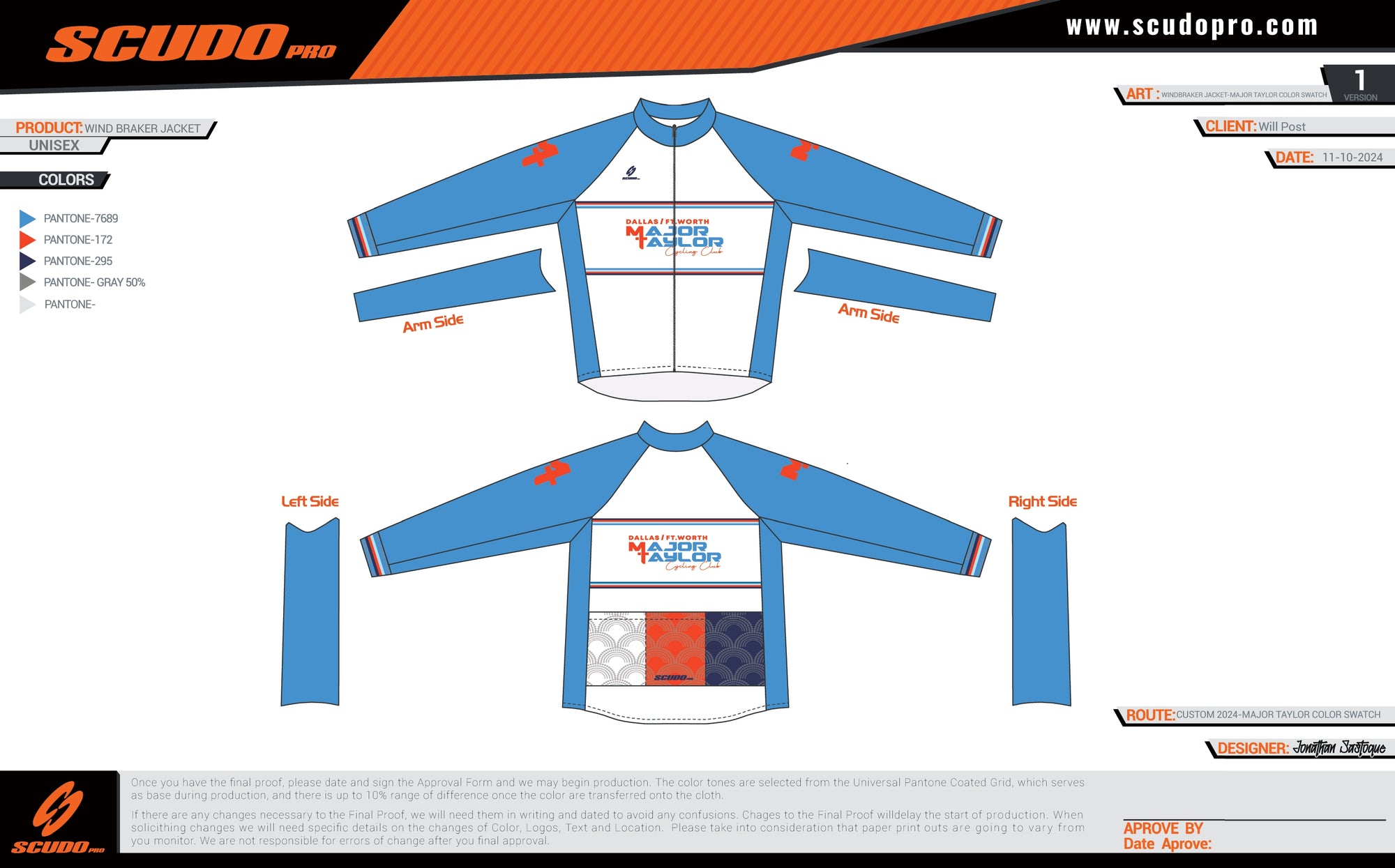 Major Taylor DFW Standard Kit | WHITE | Wind Breaker Jacket | OFFICIAL