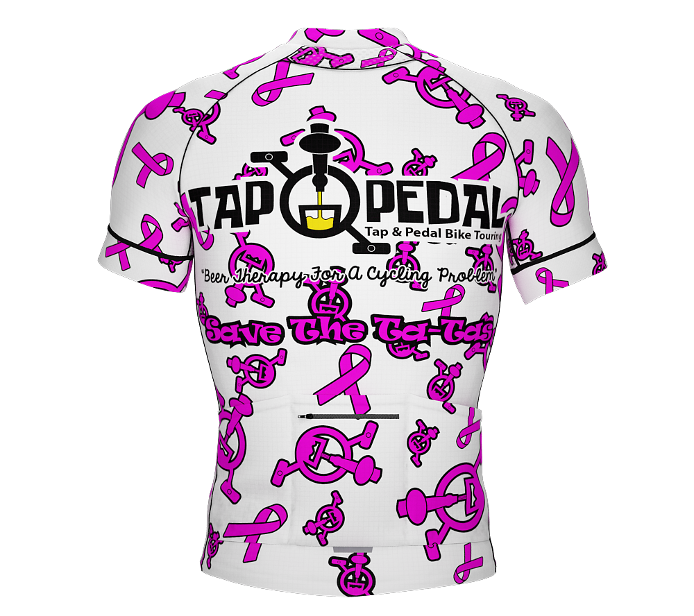 Tap and Pedal White Ribbon | PRO-Fit | Short Sleeve Cycling Jersey | Men and Women