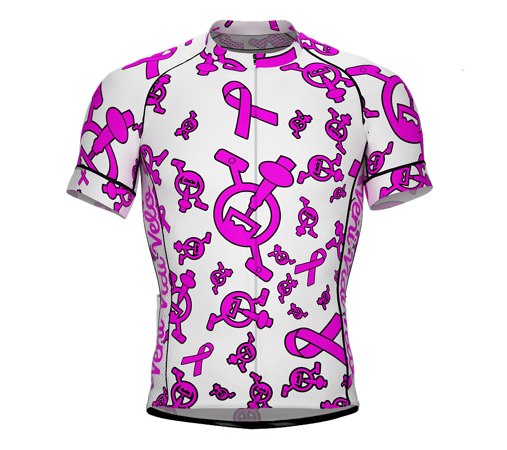 Tap and Pedal White Ribbon | PRO-Fit | Short Sleeve Cycling Jersey | Men and Women