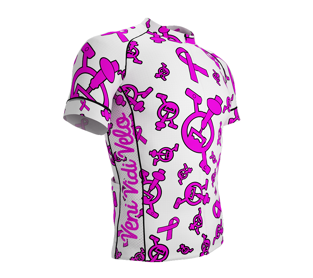 Tap and Pedal White Ribbon | PRO-Fit | Short Sleeve Cycling Jersey | Men and Women
