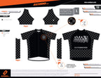EEBR  | Gray Checkers | Amateur Fit | Short Sleeve Cycling Jersey | Full  Zip | Men and Women